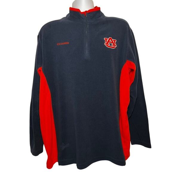 Columbia Other - Columbia Fleece Quarter Zip Pullover, Blue with Auburn Logo, Men's XL